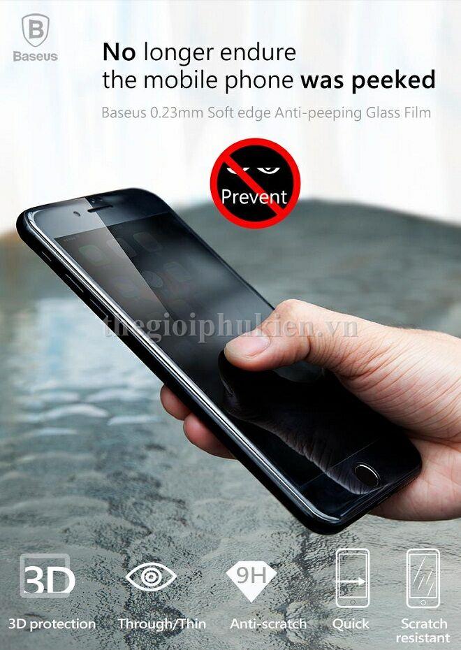 PK Dán cường lực iPhone 6 Plus đen Baseus chống nhìn trộm Full dẻo