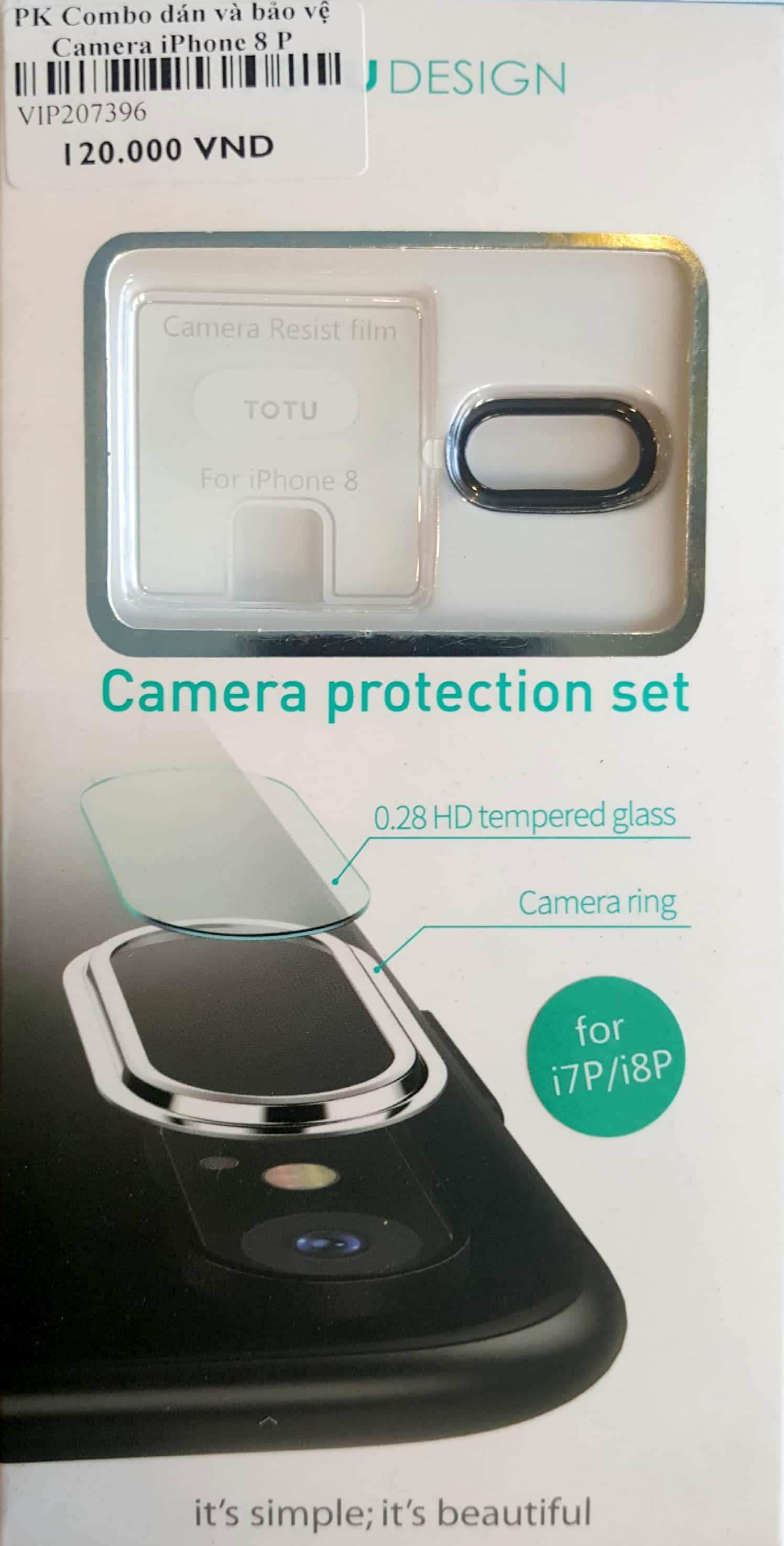 PK Combo dán và bảo vệ Camera iPhone 8 Plus Totu