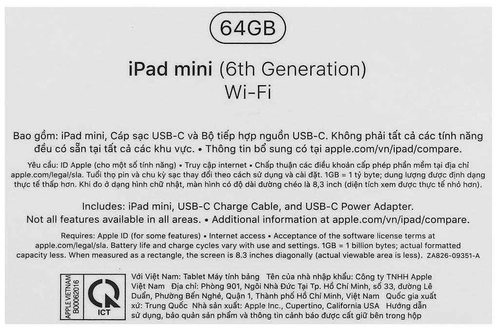 MTB iPad mini 6 WiFi 64G Tím